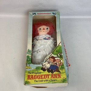 Knickerbocker The Original RAGGEDY ANN Doll Vintage Heart 1979 In Box 12"